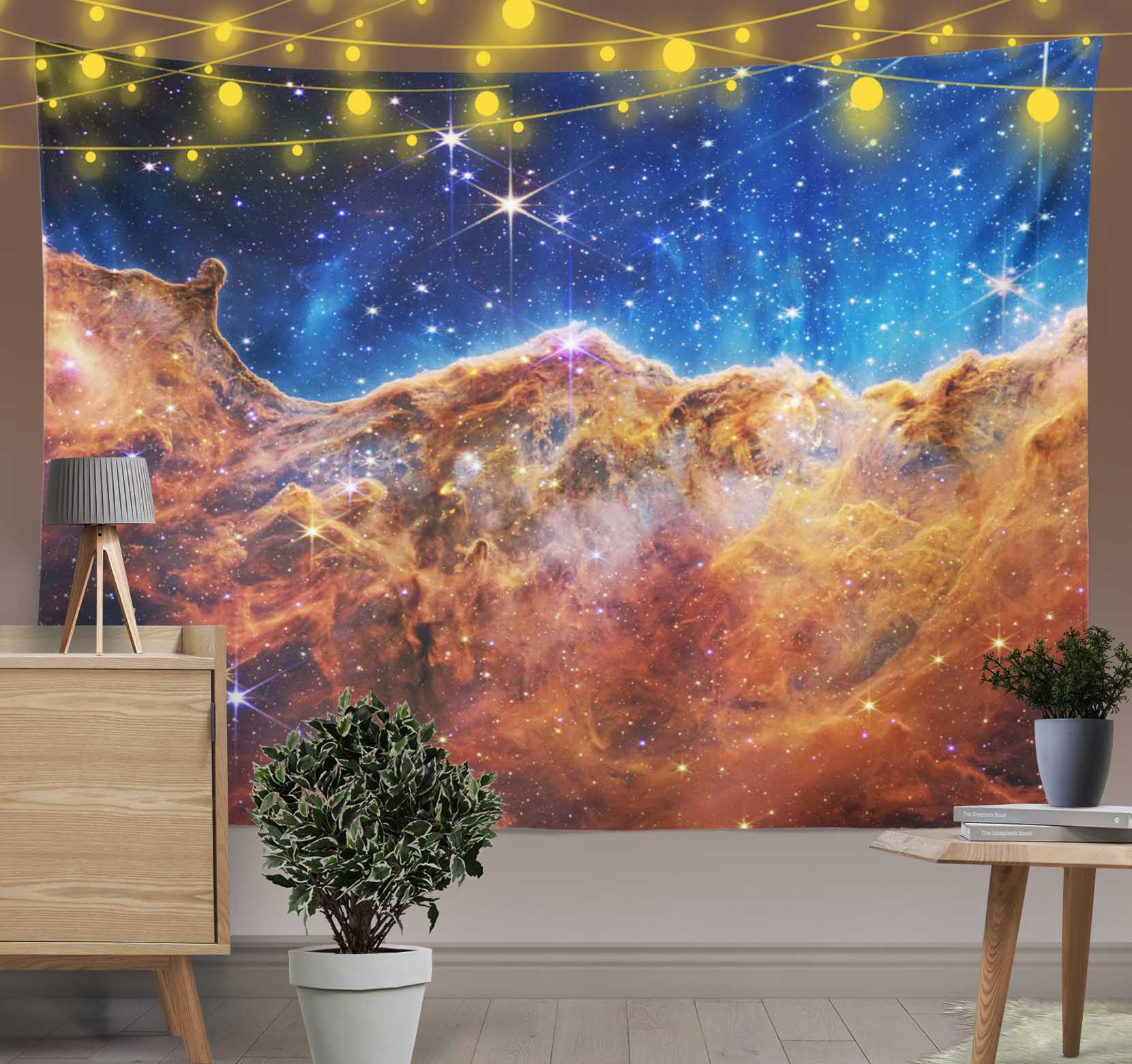 James Webb Telescope Space Stars Galaxy Moon Planets Astronaut Tapestry-Taspetry-Wallarts Lab-100cm * 150cm-Monkey Ninja