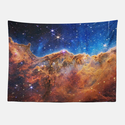 James Webb Telescope Space Stars Galaxy Moon Planets Astronaut Tapestry