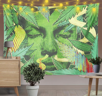 Green Leaves Tapestry-Taspetry-Wallarts Lab-100cm * 150cm-Monkey Ninja