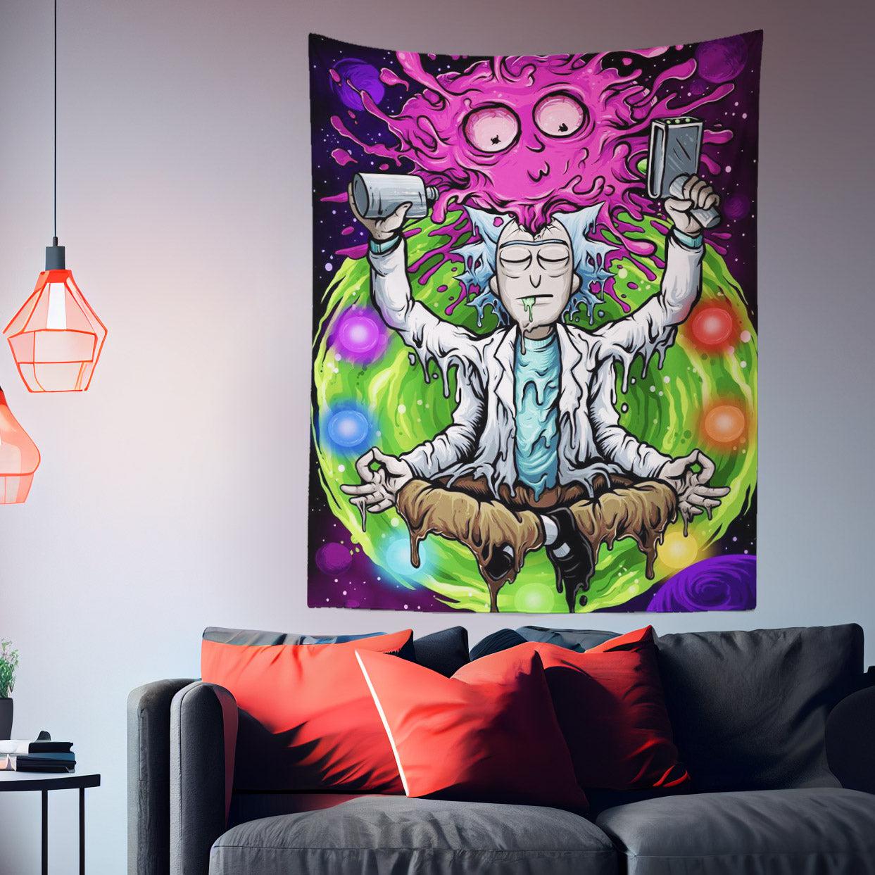 Anime Rick and Morty Trippy Tapestry-Taspetry-Wallarts Lab-100cm * 150cm-Monkey Ninja