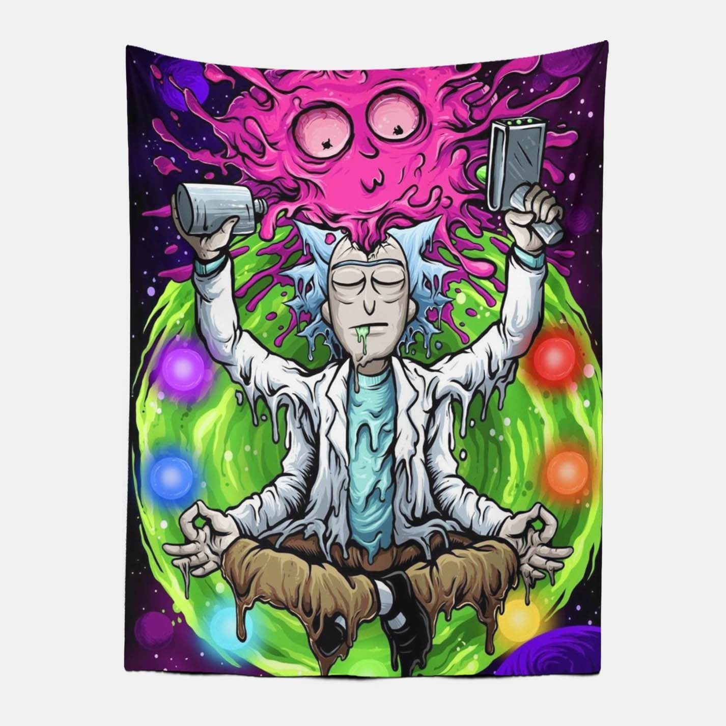 Anime Rick and Morty Trippy Tapestry-Taspetry-Wallarts Lab-100cm * 150cm-Monkey Ninja