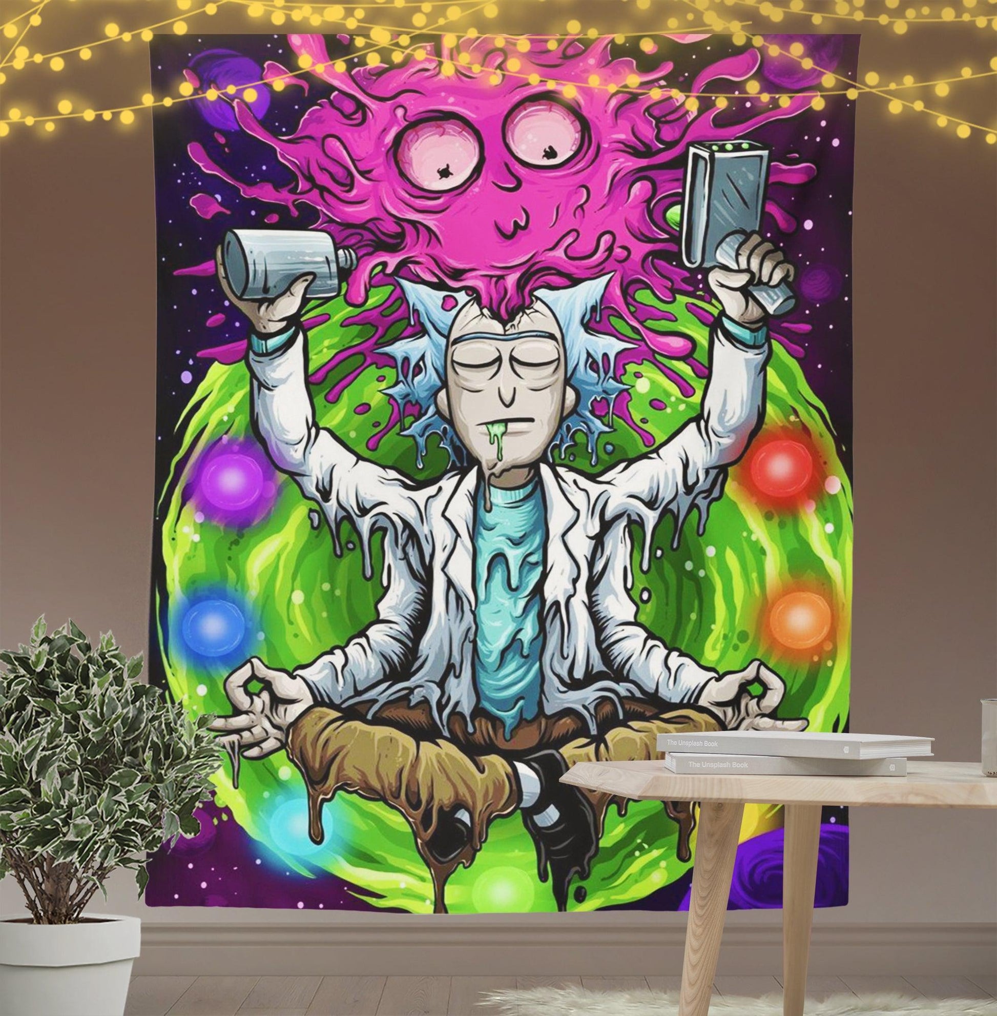 Anime Rick and Morty Trippy Tapestry-Taspetry-Wallarts Lab-100cm * 150cm-Monkey Ninja
