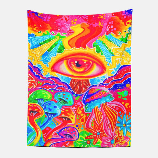 Psychedelic Mushroom Eye Tapestry