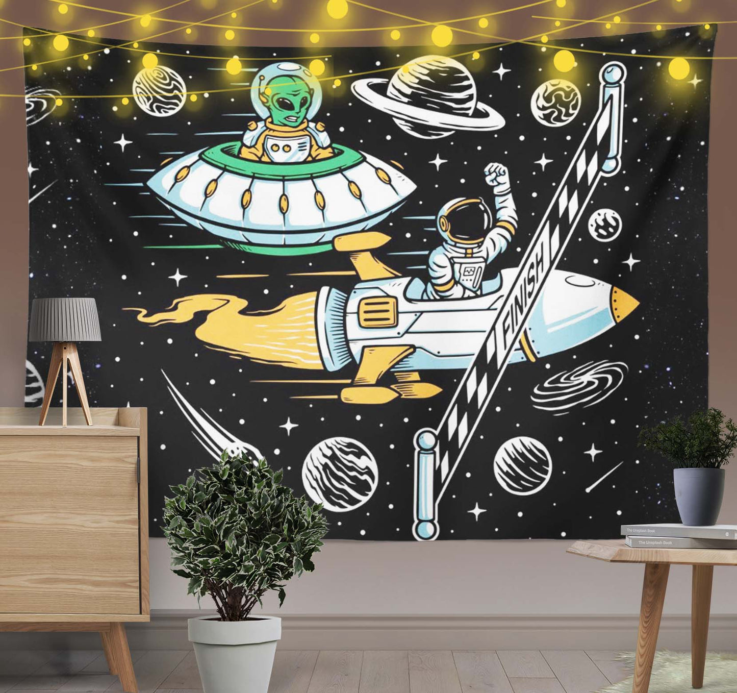 Space Travel Astronauts Tapestry