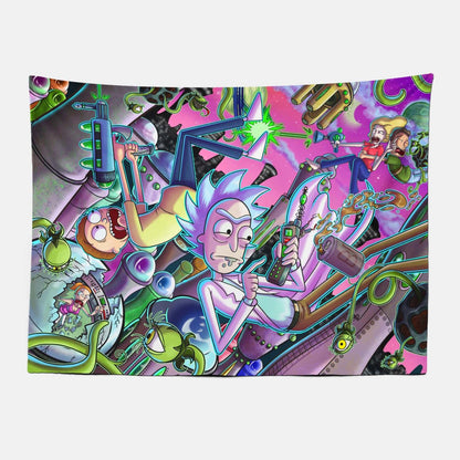 Rick and Morty Trippy Tapestry