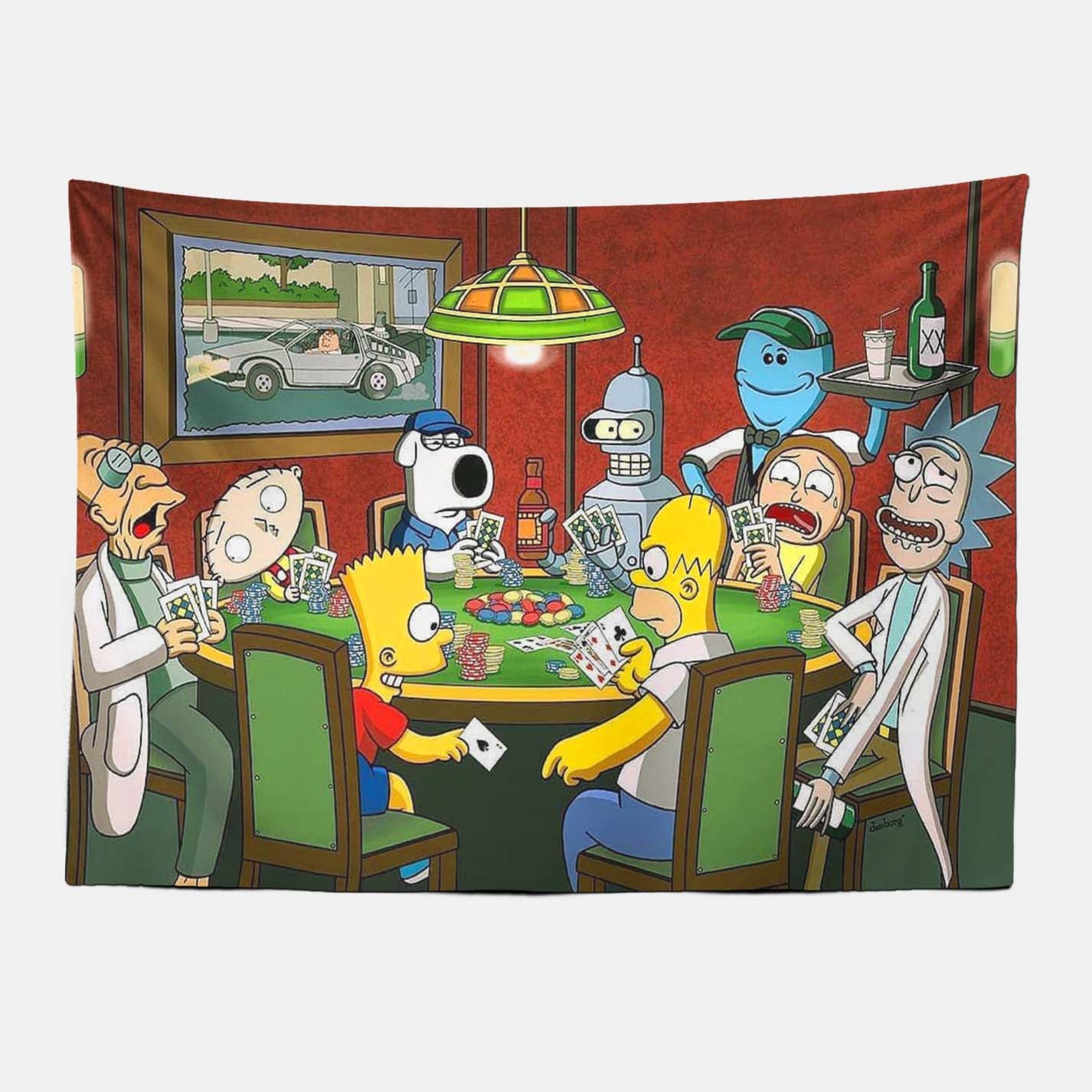 Simpsons Rick&Morty Family Guy Trippy Tapestry-Taspetry-Wallarts Lab-100cm * 150cm-Monkey Ninja