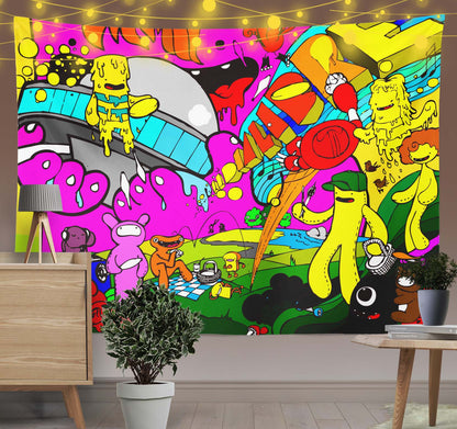 Psychedelic Candle Man Tapestry-Taspetry-Wallarts Lab-100cm * 150cm-Monkey Ninja