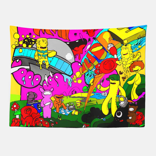 Psychedelic Candle Man Tapestry-Taspetry-Wallarts Lab-100cm * 150cm-Monkey Ninja