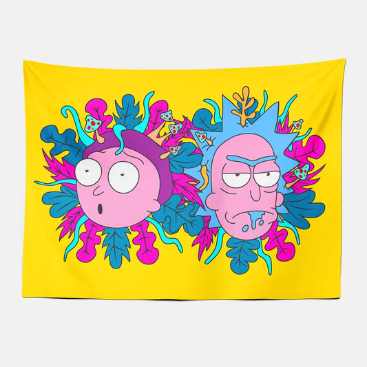 Rick&Morty Headshot Trippy Tapestry-Taspetry-Wallarts Lab-100cm * 150cm-Monkey Ninja