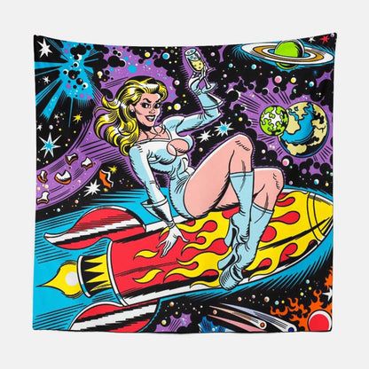 American Vintage Space Girl Tapestry