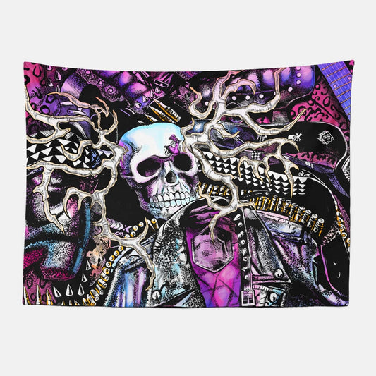 Rock Skull Trippy Tapestry-Taspetry-Wallarts Lab-100cm * 150cm-Monkey Ninja