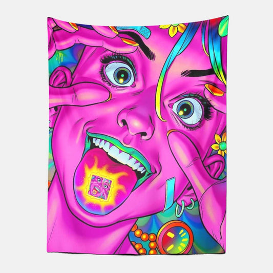 Hippie Acid Girl Tapestry-Taspetry-Wallarts Lab-100cm * 150cm-Monkey Ninja