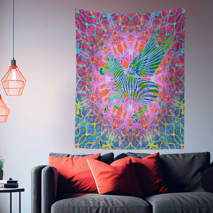 Psychedelic Zebra Tapestry