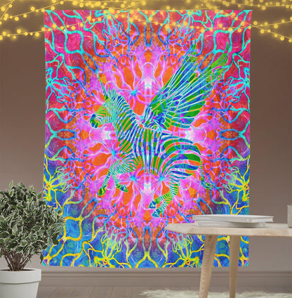 Psychedelic Zebra Tapestry