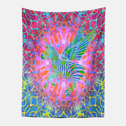 Psychedelic Zebra Tapestry