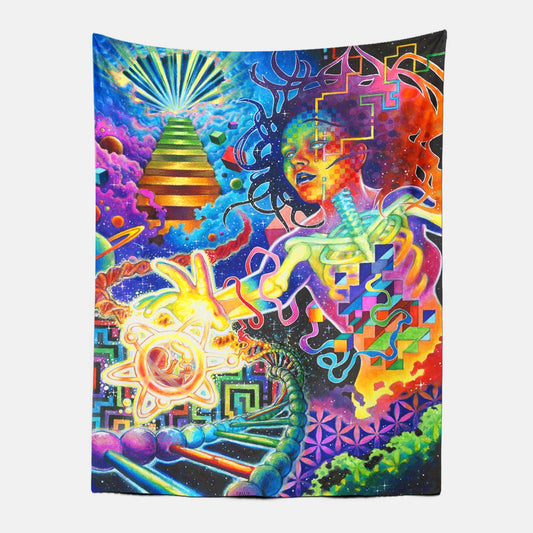 Psychedelic Goddness Tapestry-Taspetry-Wallarts Lab-100cm * 150cm-Monkey Ninja