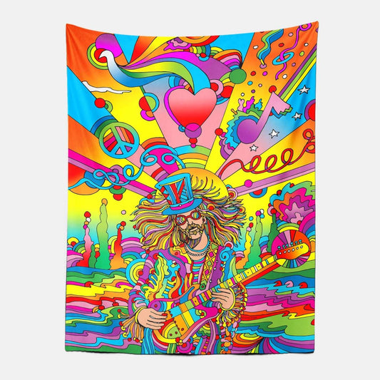 Hippie Musician Tapestry-Taspetry-Wallarts Lab-100cm * 150cm-Monkey Ninja