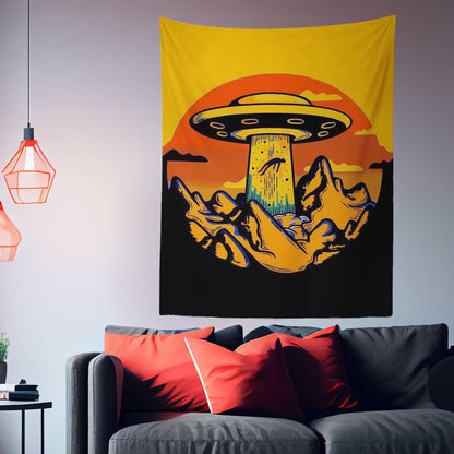 The Dusk Airship Alien Tapestry-Taspetry-Wallarts Lab-100cm * 150cm-Monkey Ninja