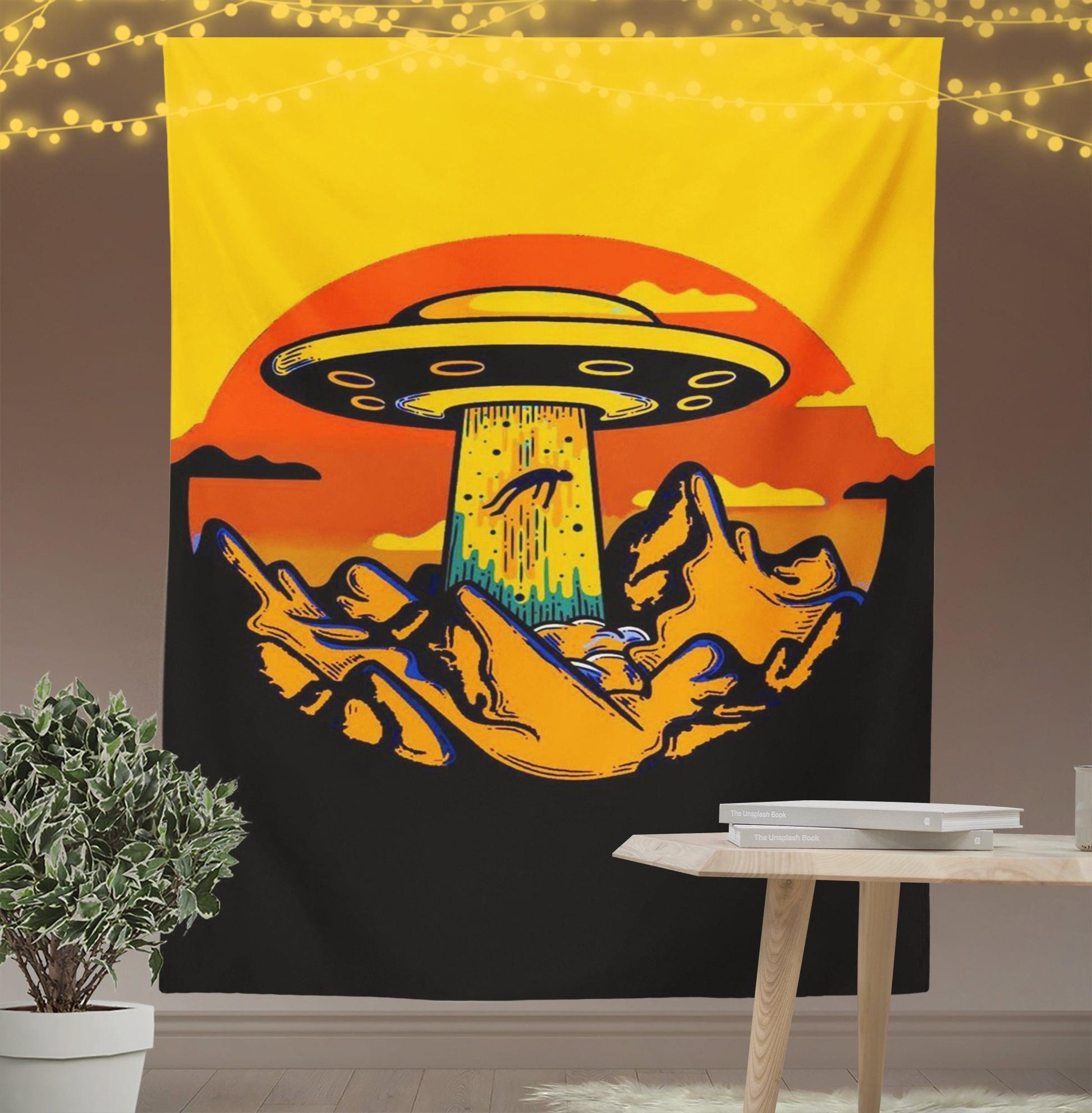 The Dusk Airship Alien Tapestry-Taspetry-Wallarts Lab-100cm * 150cm-Monkey Ninja