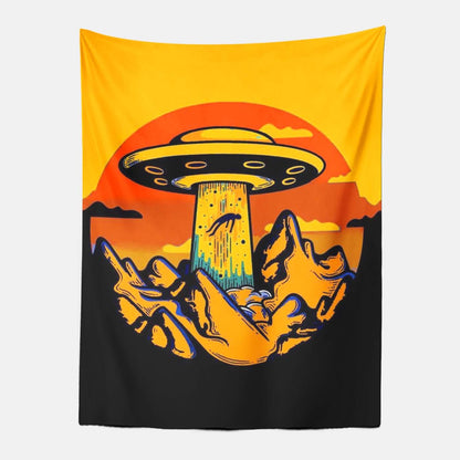 The Dusk Airship Alien Tapestry-Taspetry-Wallarts Lab-100cm * 150cm-Monkey Ninja