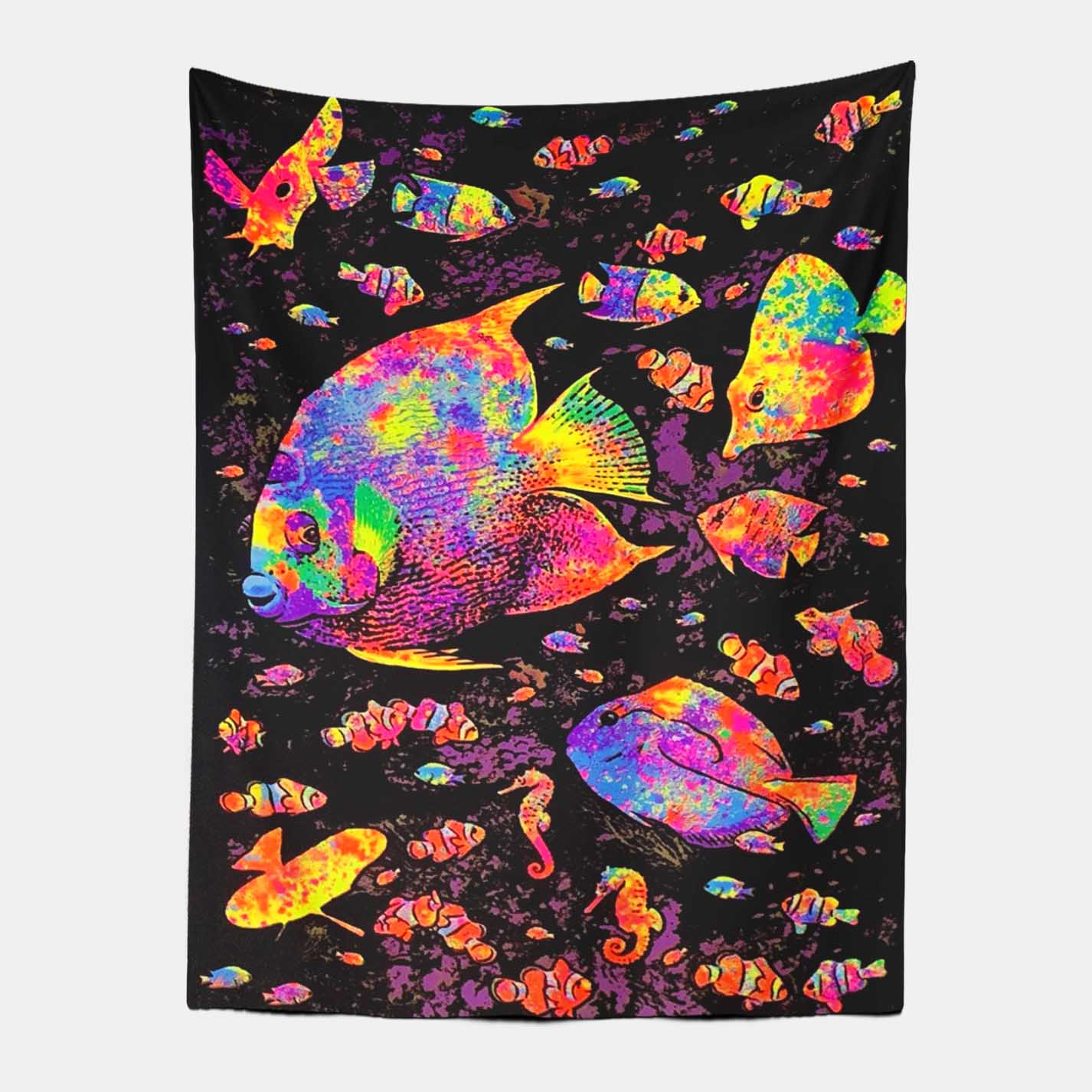 Psychedelic Sea Fish Tapestry