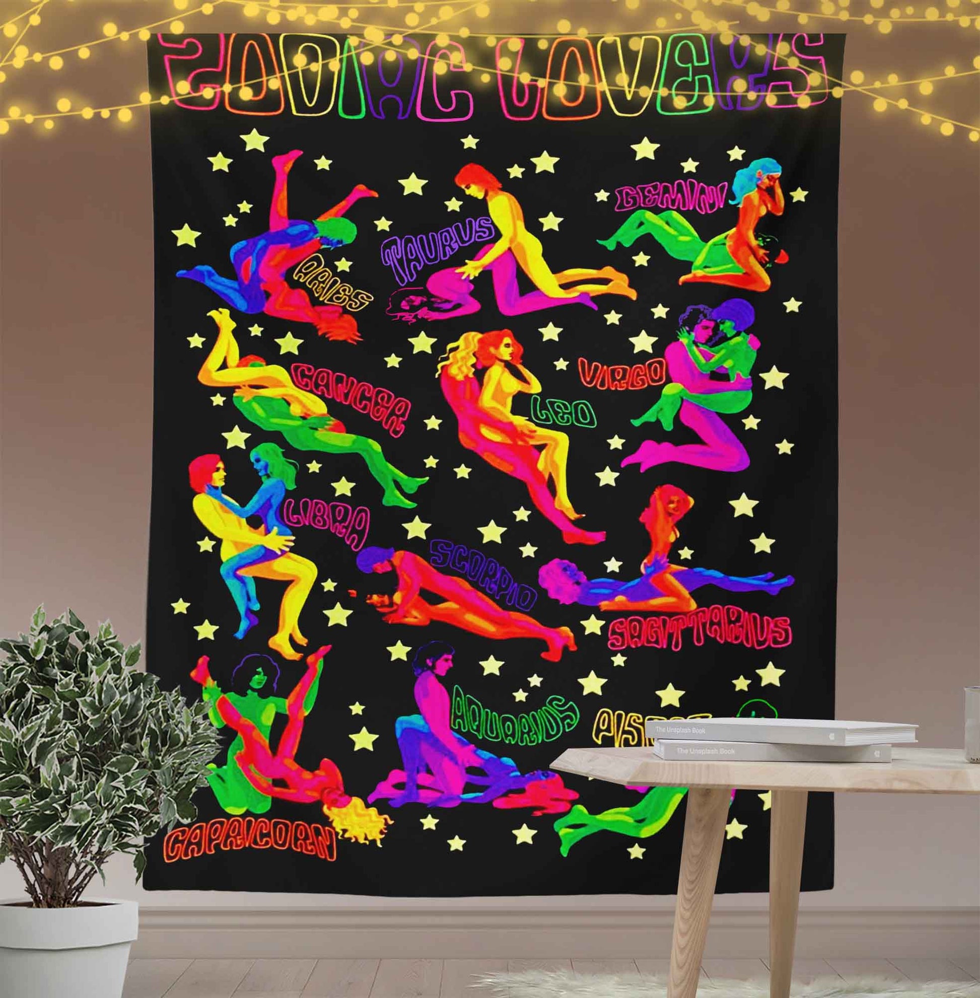 Zodiac Lovers Tapestry-Taspetry-Wallarts Lab-100cm * 150cm-Monkey Ninja