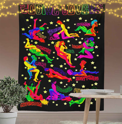 Zodiac Lovers Tapestry-Taspetry-Wallarts Lab-100cm * 150cm-Monkey Ninja