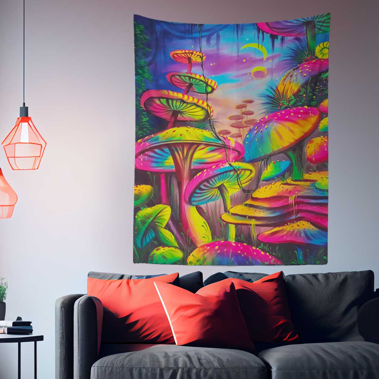 Trippy Dreamy Mushroom Tapestry