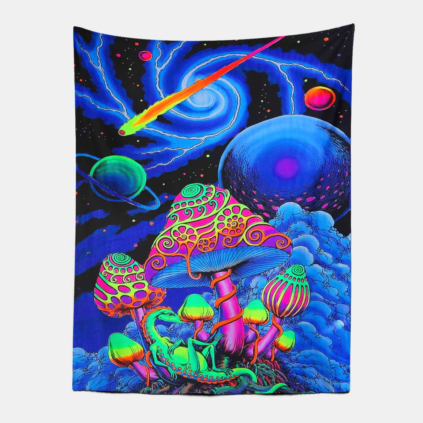Trippy Mushroom Universe Tapestry