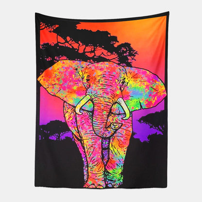 Glowing African Elephant Tapestry