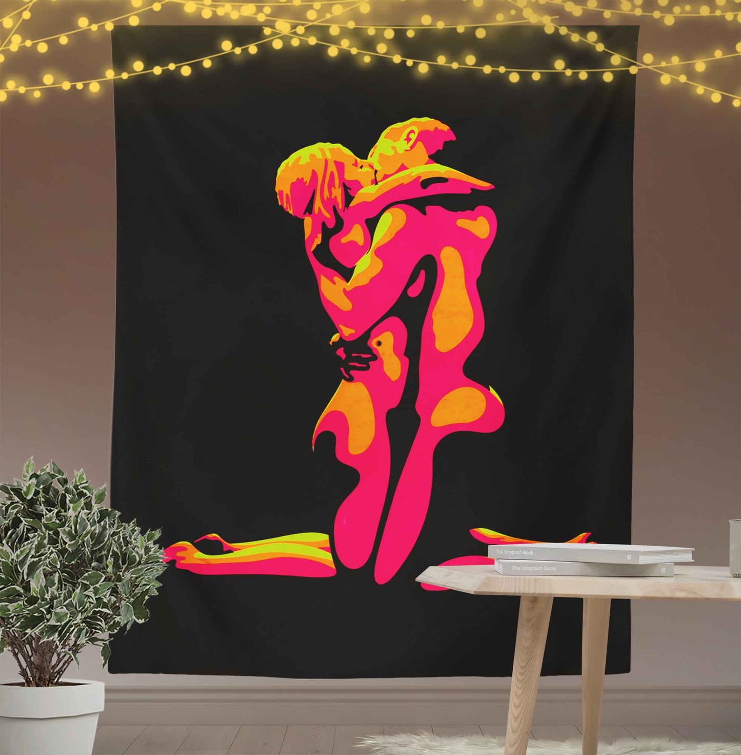 Flaming Kissing Lover Tapestry