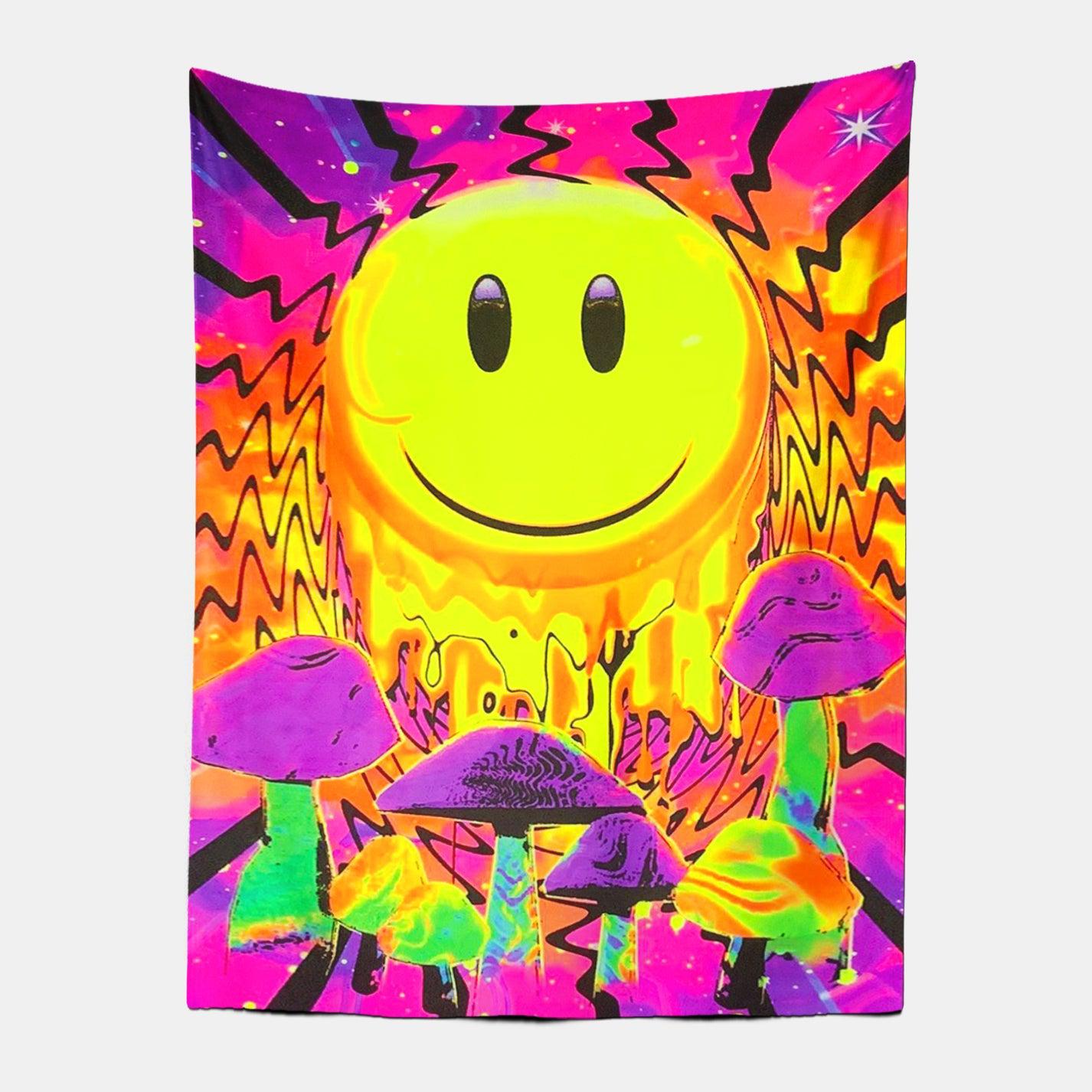 Trippy Smile and Mushroom Tapestry-Taspetry-Wallarts Lab-100cm * 150cm-Monkey Ninja