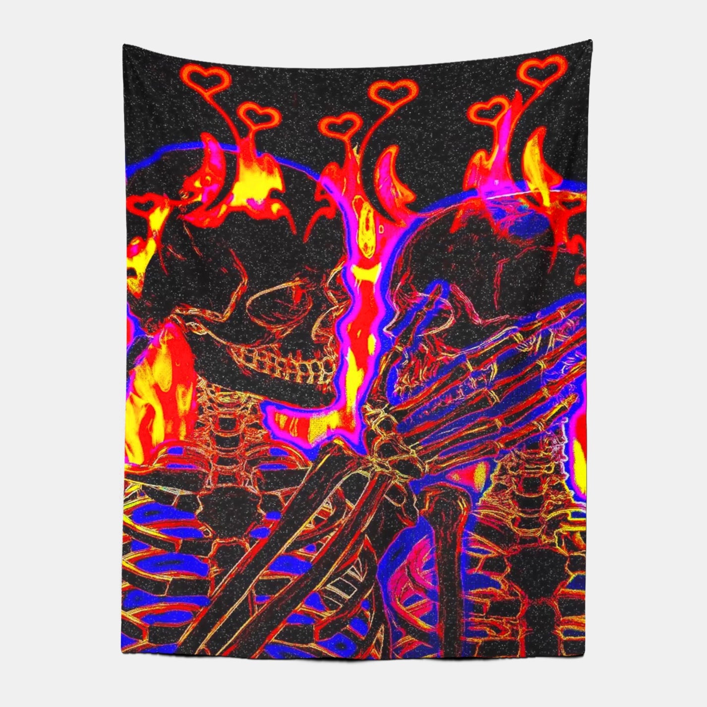 Flaming Skull Lover Tapestry
