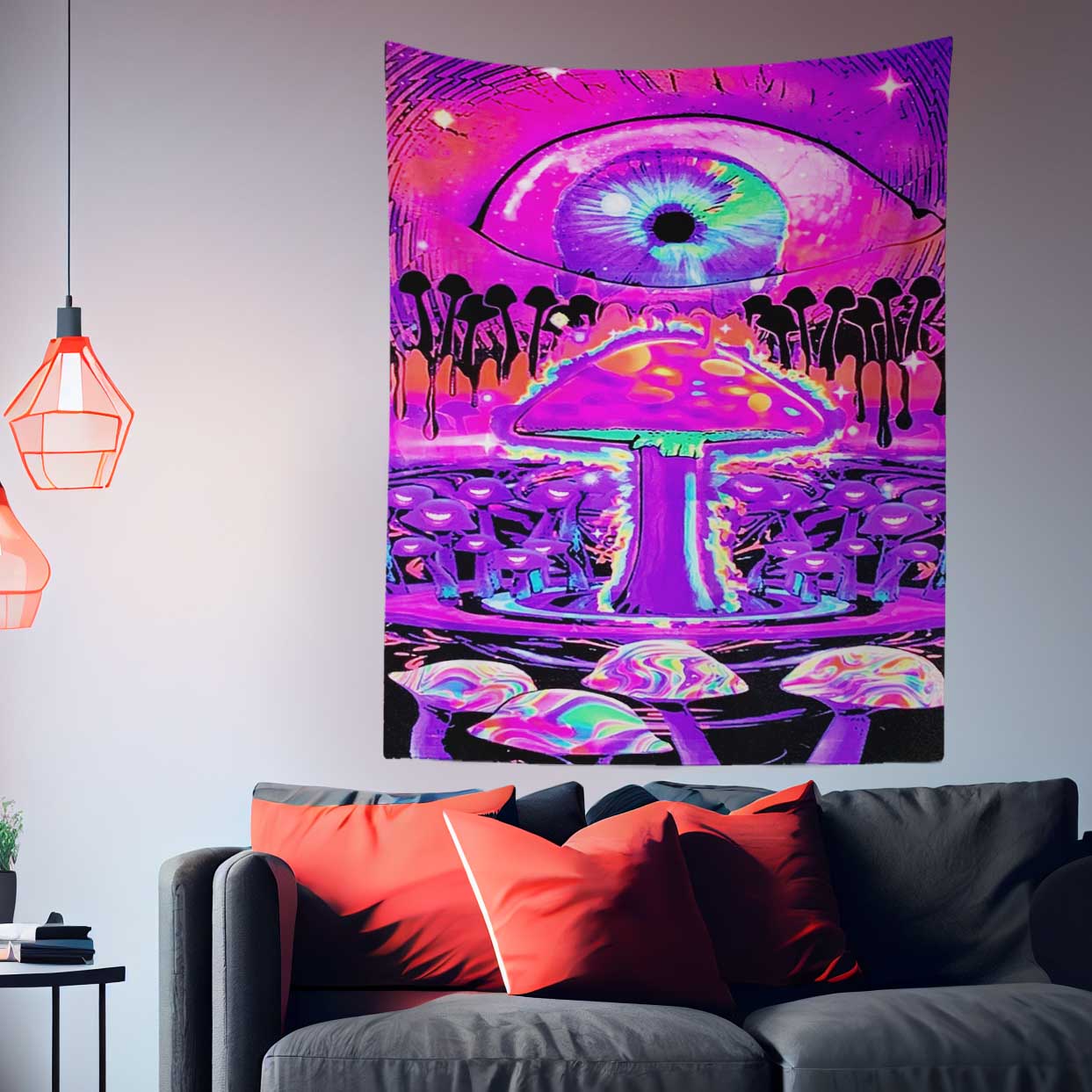 Psychedelic Mushroom Trippy Tapestry-Taspetry-Wallarts Lab-100cm * 150cm-Monkey Ninja