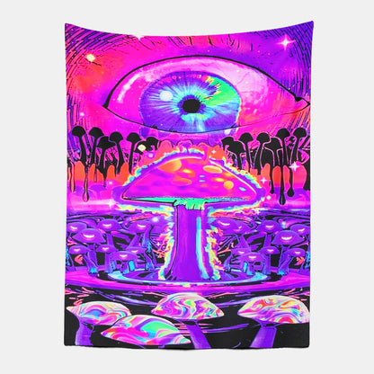 Psychedelic Mushroom Trippy Tapestry