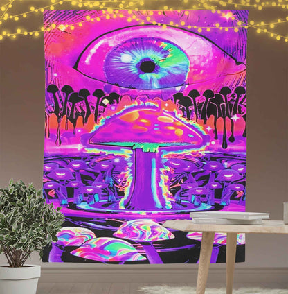 Psychedelic Mushroom Trippy Tapestry