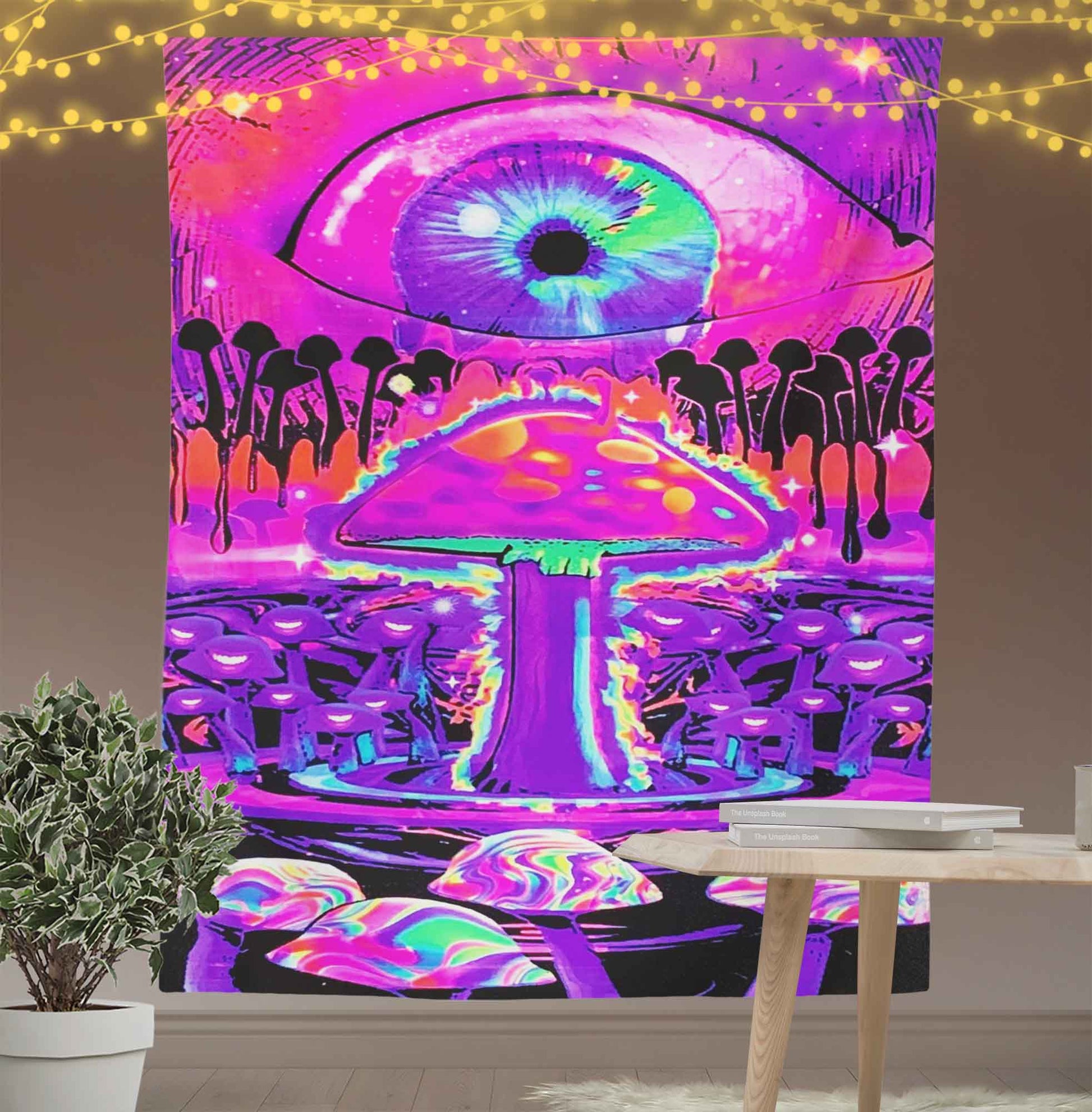 Psychedelic Mushroom Trippy Tapestry-Taspetry-Wallarts Lab-100cm * 150cm-Monkey Ninja