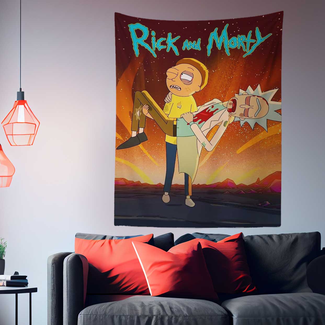 Rick and Morty Funny Anime Tapestry