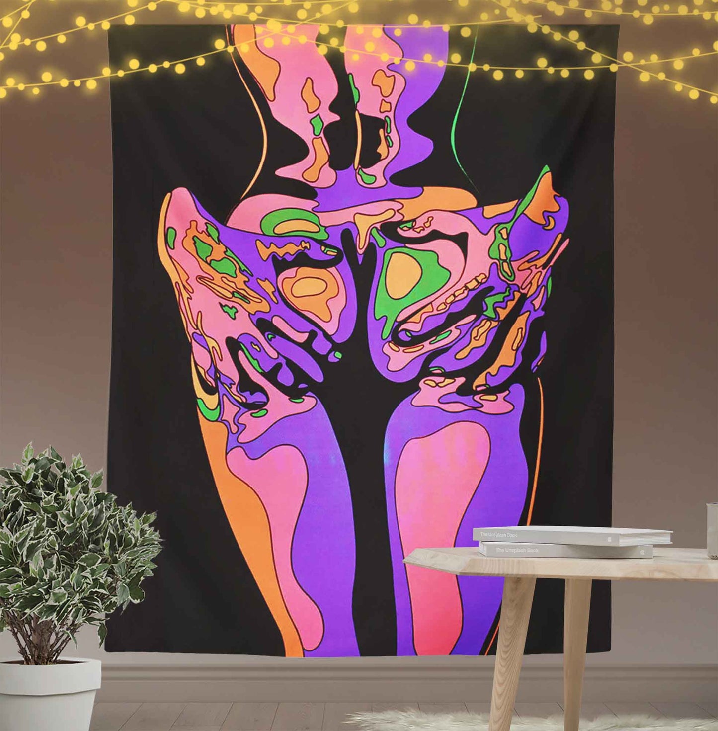 Psychedelic Sexy Couple Wall Art Tapestry