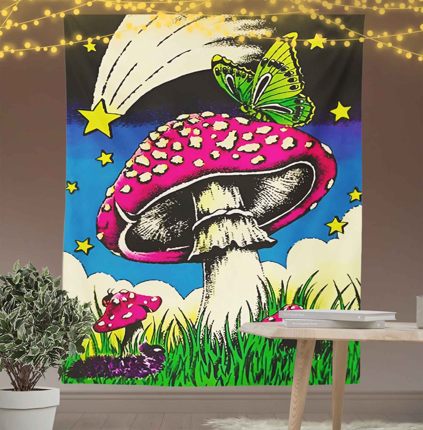 Psychedelic Sultry Mushroom Wall Art Tapestry