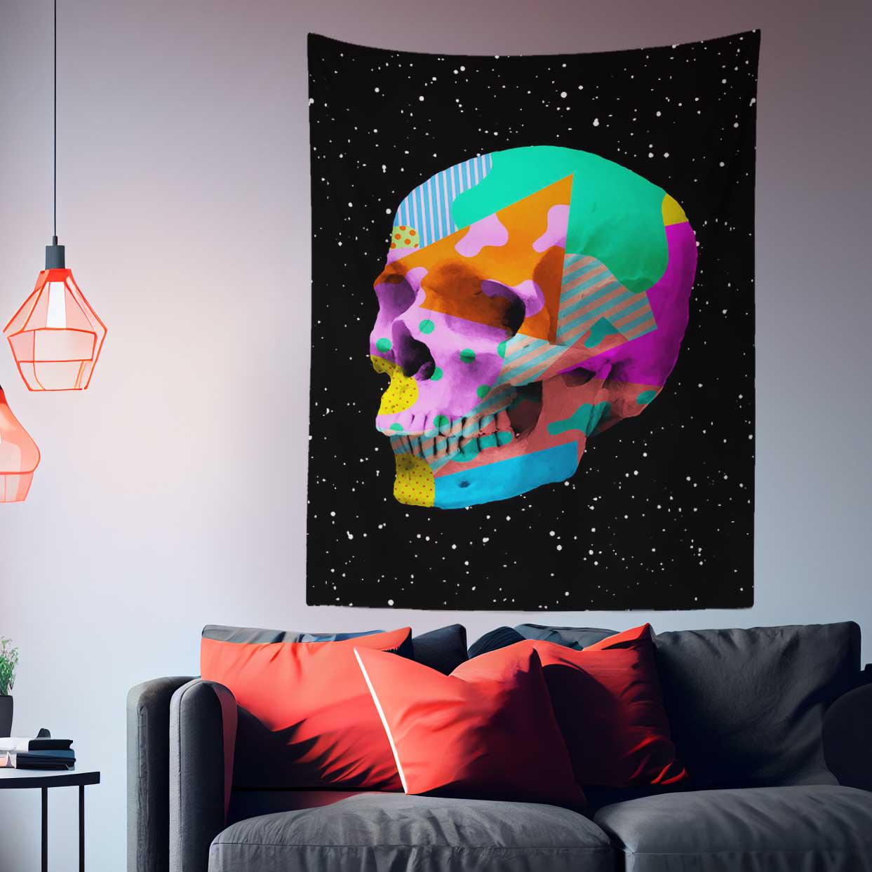 Acid Colorful Skeleton Wall Art Tapestry