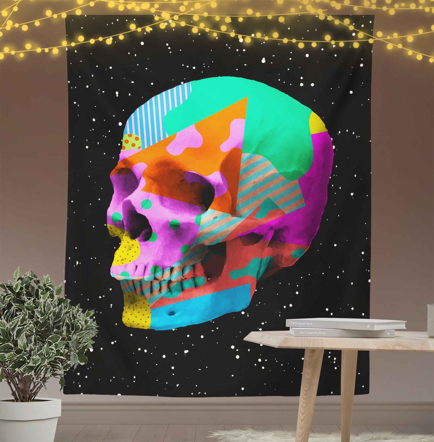 Acid Colorful Skeleton Wall Art Tapestry