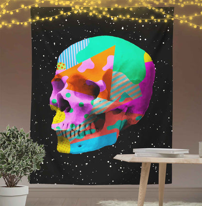 Acid Colorful Skeleton Wall Art Tapestry