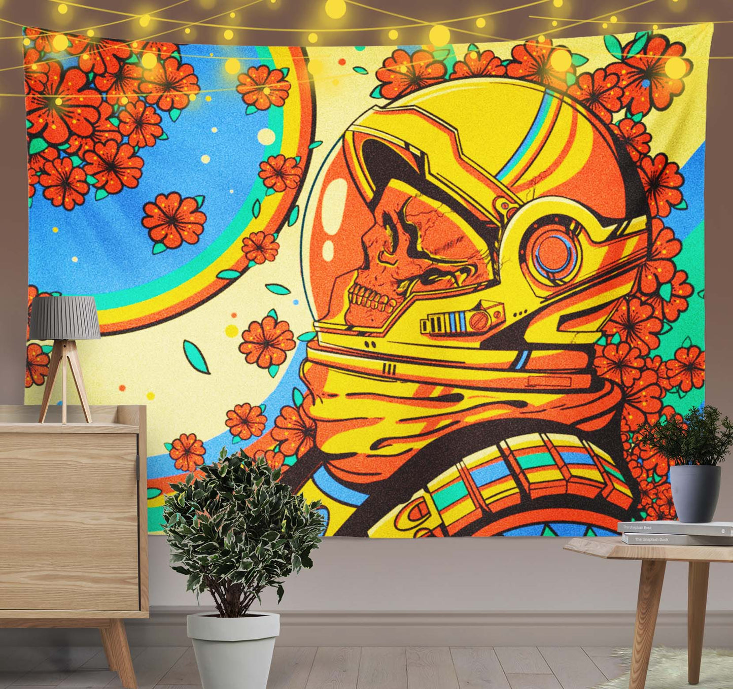 Astronaut Skull Wall Art Tapestry