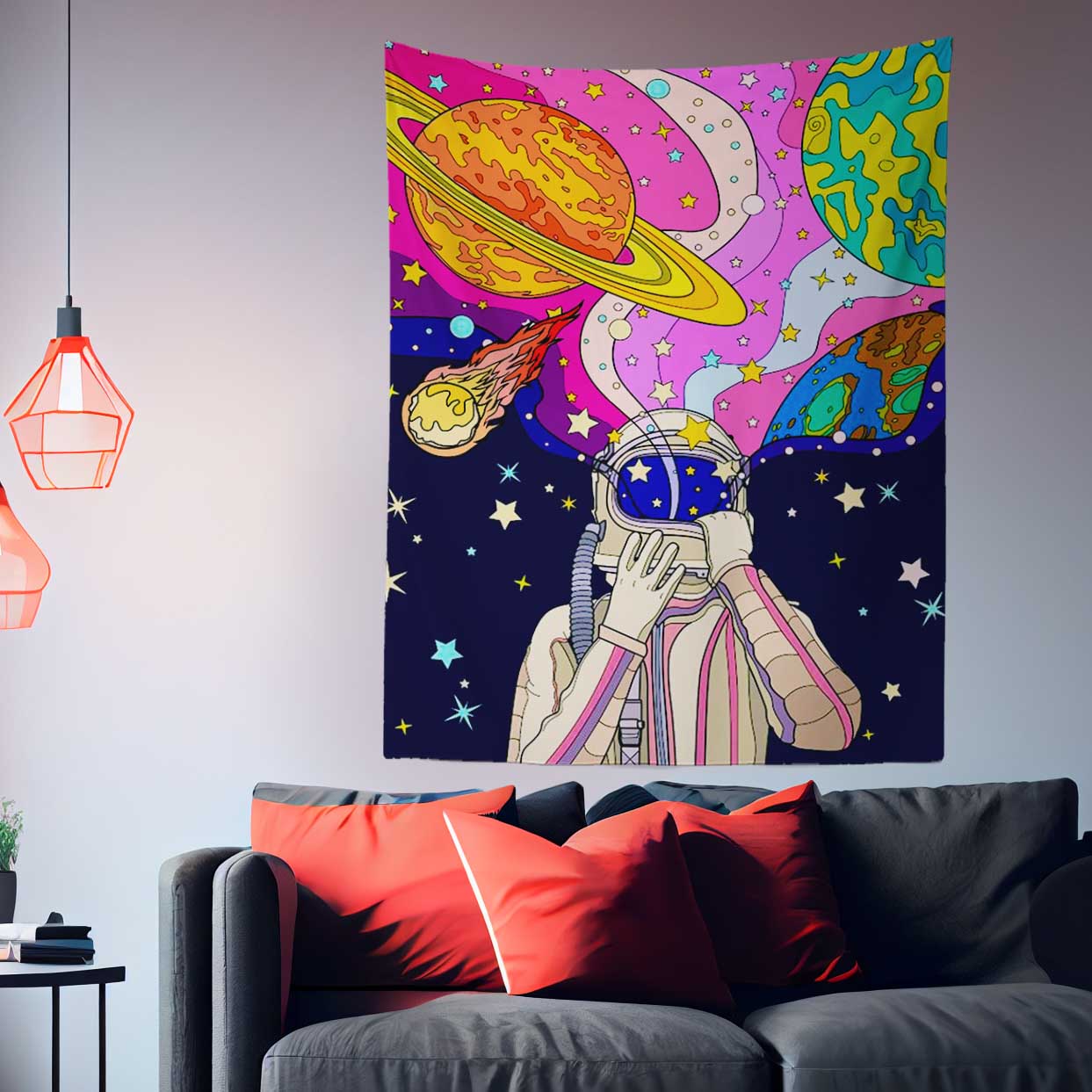 Astronaut Coloful Galaxy Space Wall Art Tapestry
