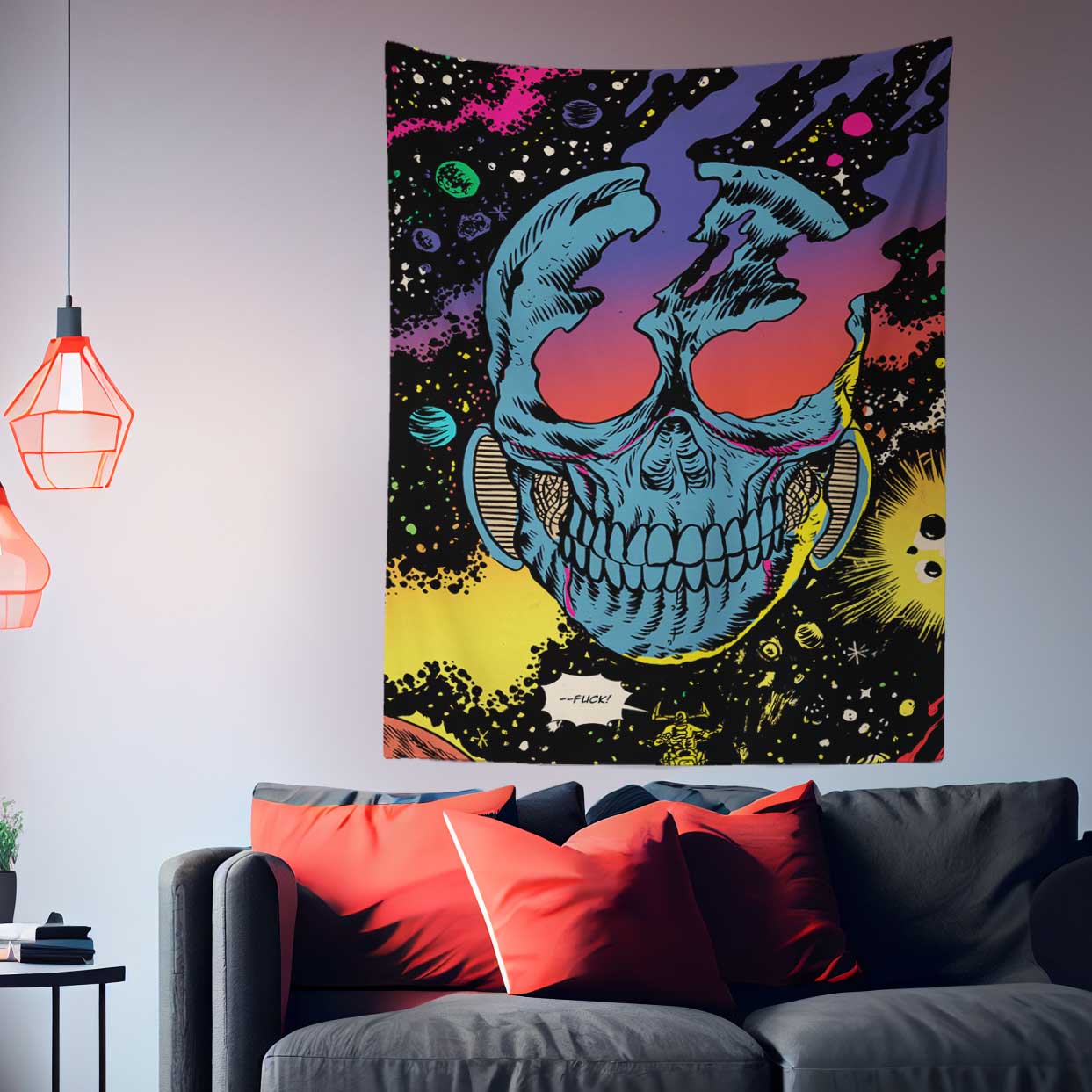 Skull Space Wall Art Tapestry