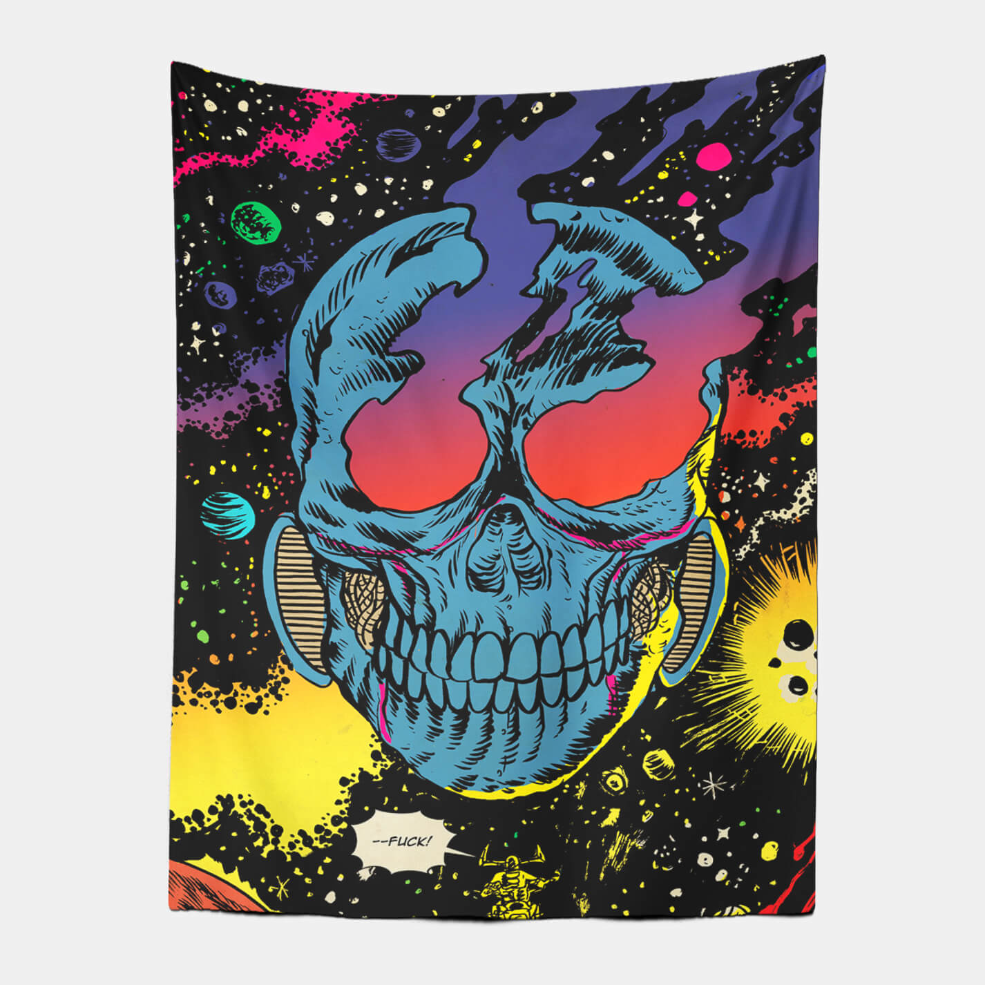 Skull Space Wall Art Tapestry