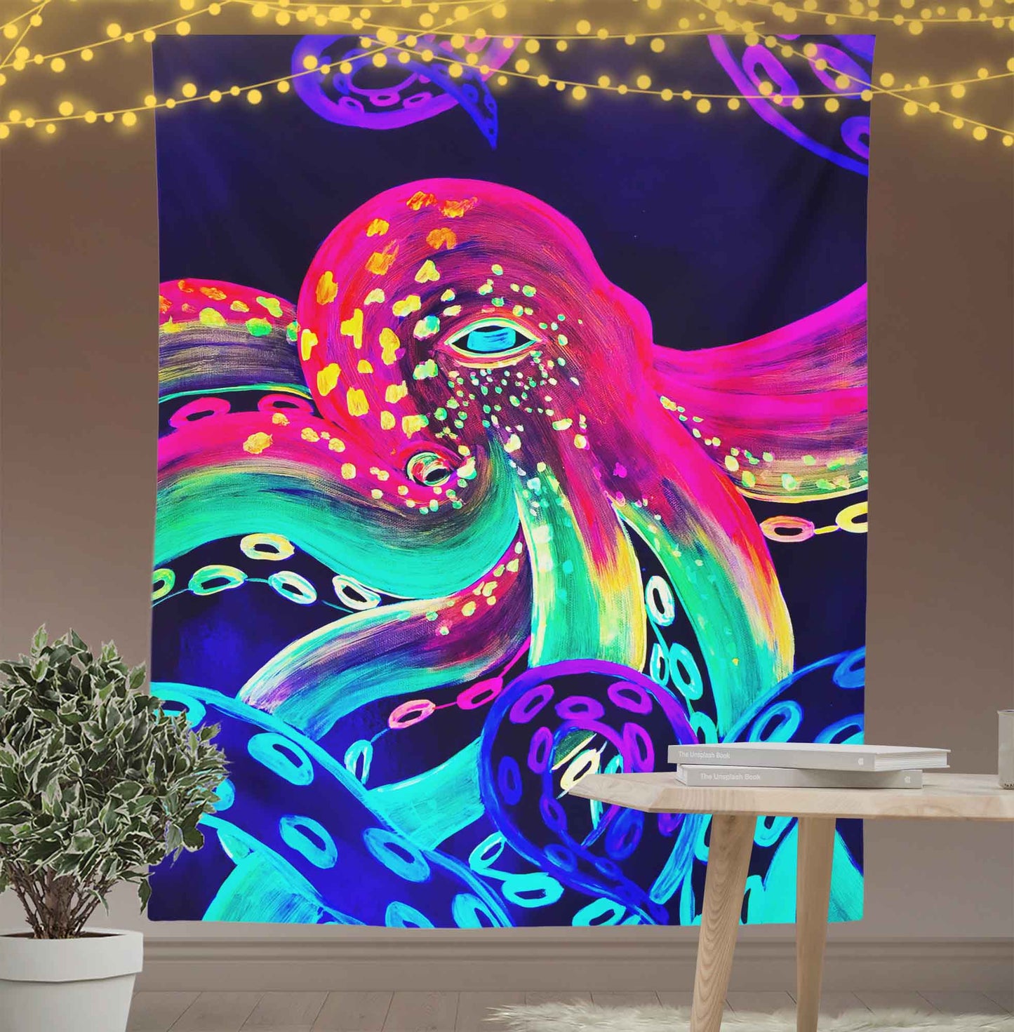 Psychedelic Octopus Wall Art Tapestry
