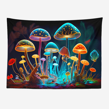 Psychedelic Mushroom Forest Tapestry