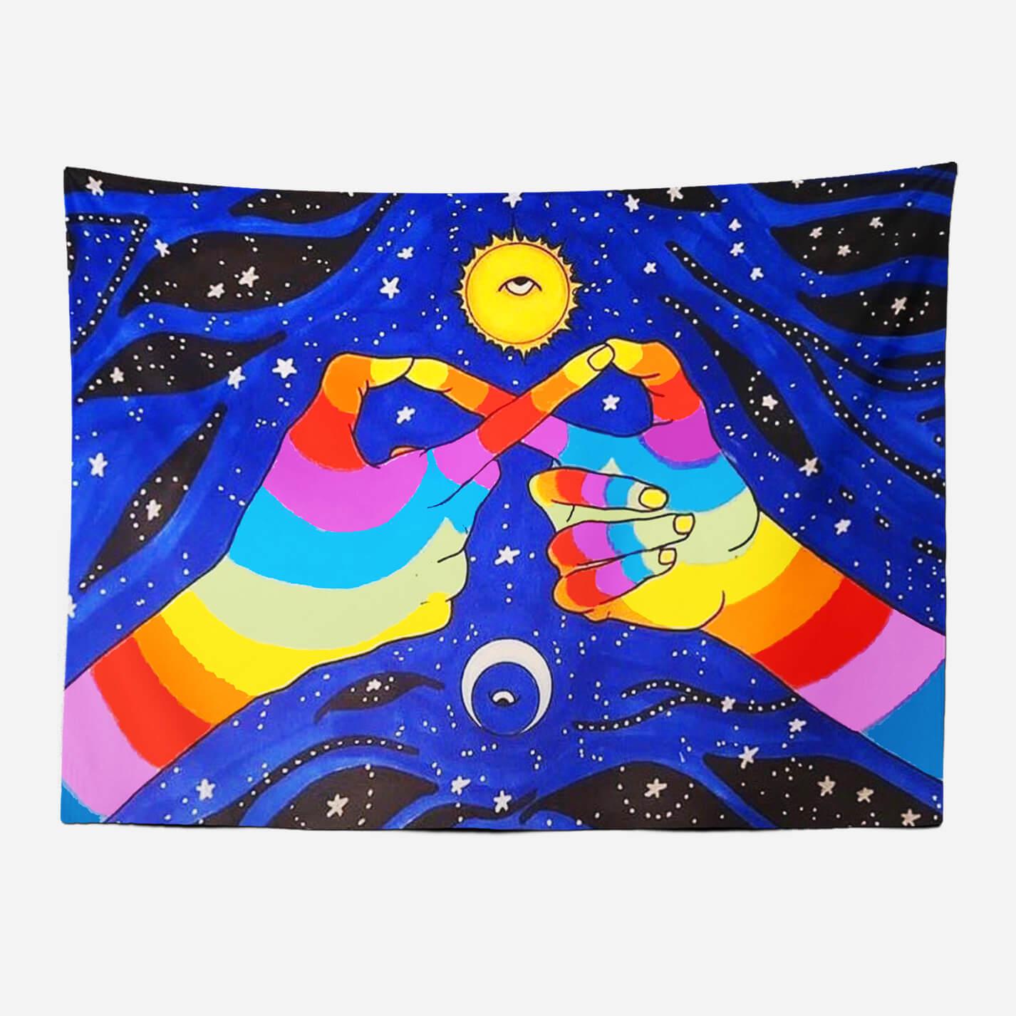 Rainbow Hands Tapestry